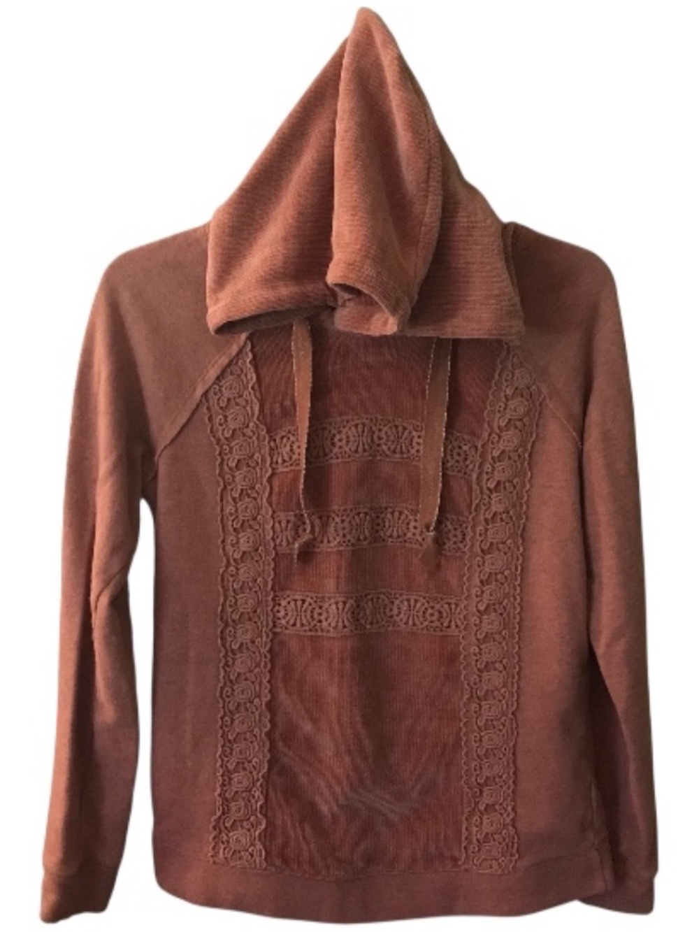 Maurices Crochet Hoodie Hooded Sweatshirt Sz XS